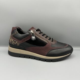 163 Helioform sneakers zwart bordeaux rood