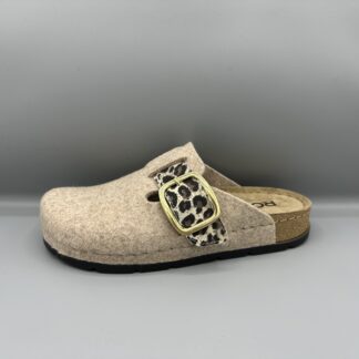 217 Rohde pantoffels beige panter