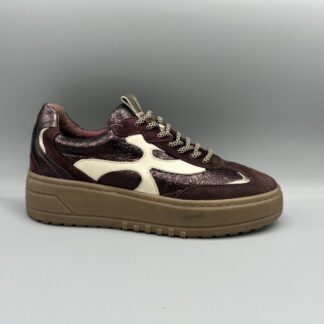 026 Poelman sneakers bordeaux rood beige