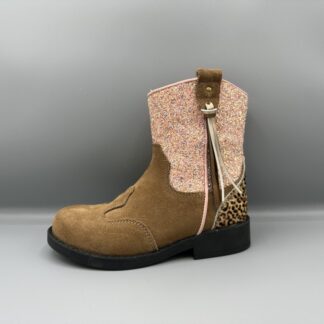 291 Shoesme laarsje cognac roze glitter