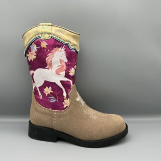 293 Shoesme western laarsje unicorn beige roze