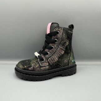 346 Bunnies jr. bikerboot zwart zilver metallic
