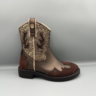 392 Develab western laarsje bruin glitter